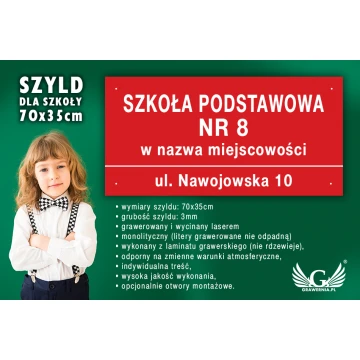 Sign for school - SZ107 - size 700x350mm