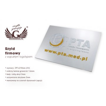 COMPANY SIGN 100% convexity - silver - SZ055 - A4 size 297x210mm