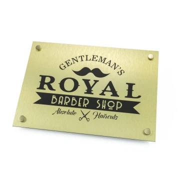 Company Sign - Brushed Gold Dibond 3mm - UV Print - Size 420x297mm (A3) - SZUV018