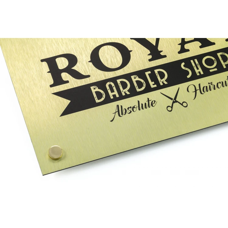 Company Sign - Brushed Gold Dibond 3mm - UV Print - Size 420x297mm (A3) - SZUV018
