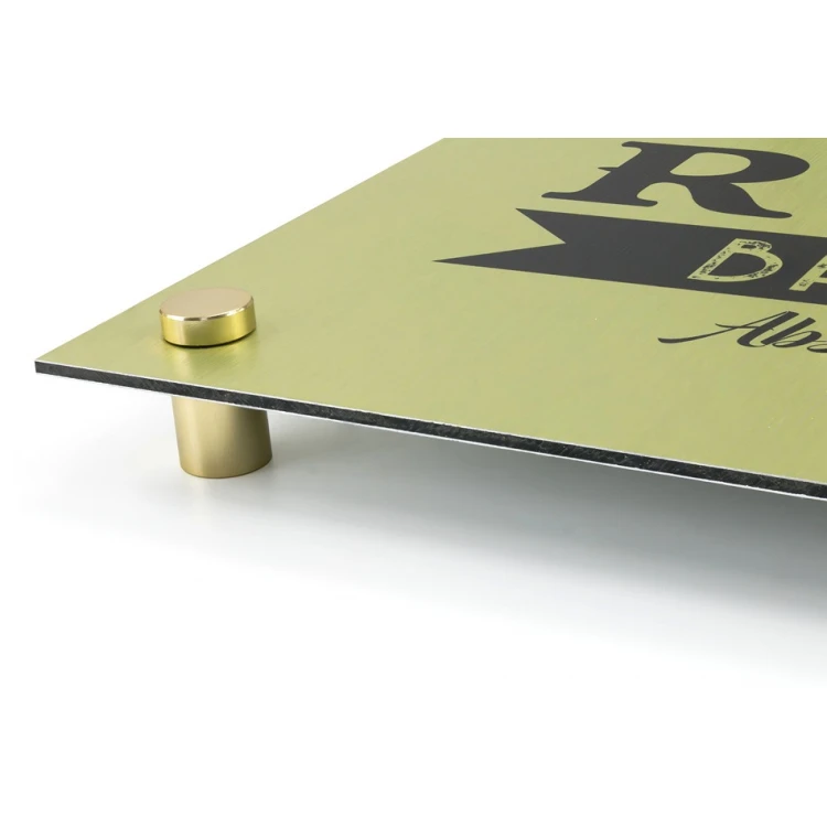 Company Sign - Brushed Gold Dibond 3mm - UV Print - Size 420x297mm (A3) - SZUV018