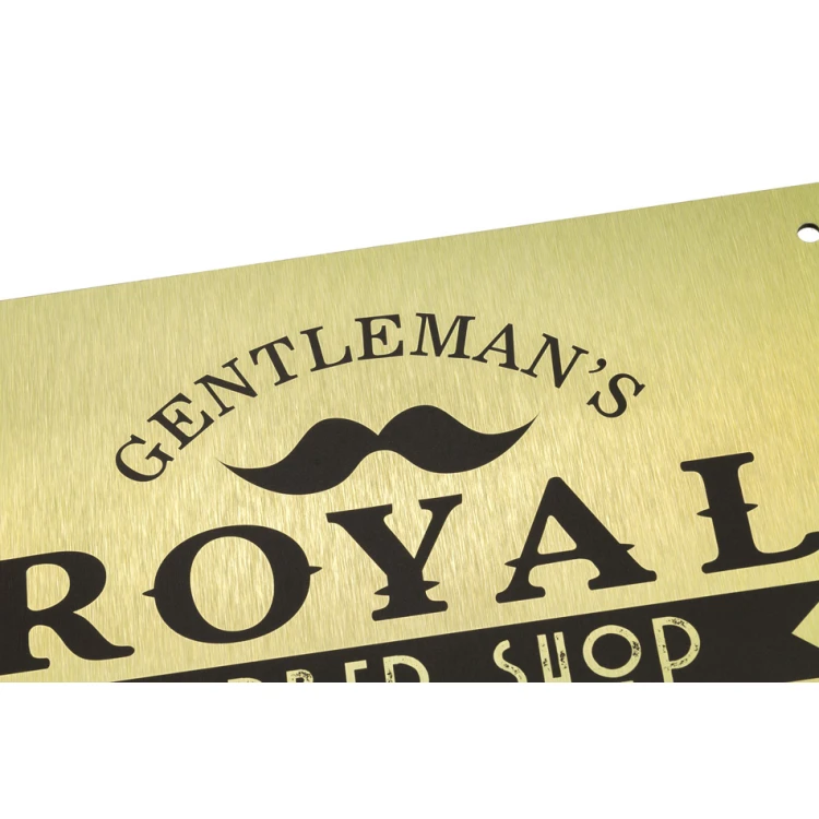 Company Sign - Brushed Gold Dibond 3mm - UV Print - Size 420x297mm (A3) - SZUV018