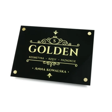 Company Sign - Brushed Gold Dibond 3mm and Acrylic - UV Print - Size 420x297mm (A3) - SZUV019