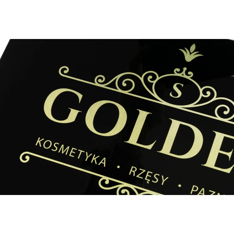 Company Sign - Brushed Gold Dibond 3mm and Acrylic - UV Print - Size 420x297mm (A3) - SZUV019