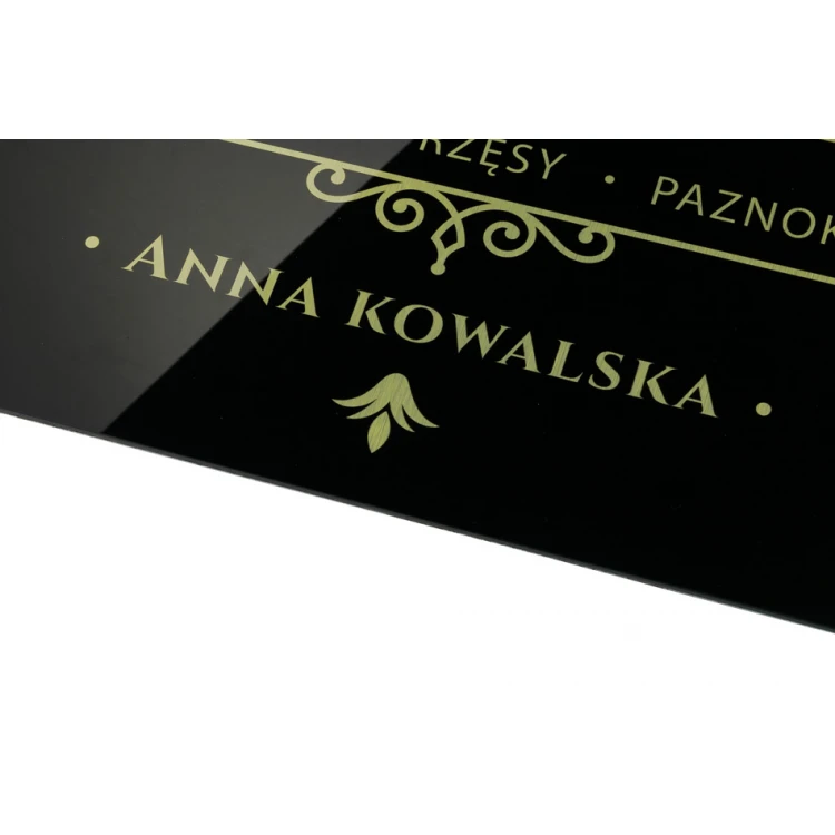 Company Sign - Brushed Gold Dibond 3mm and Acrylic - UV Print - Size 420x297mm (A3) - SZUV019