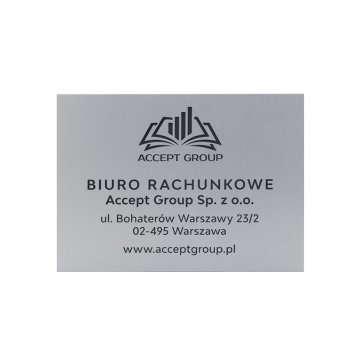 Engraved Company Plaque - Matte Silver Exterior - SZ126 - Size 297x210mm (A4)