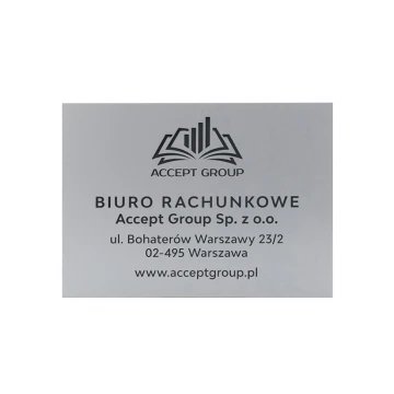 Engraved Company Plaque - Matte Silver Exterior - SZ126 - Size 297x210mm (A4)