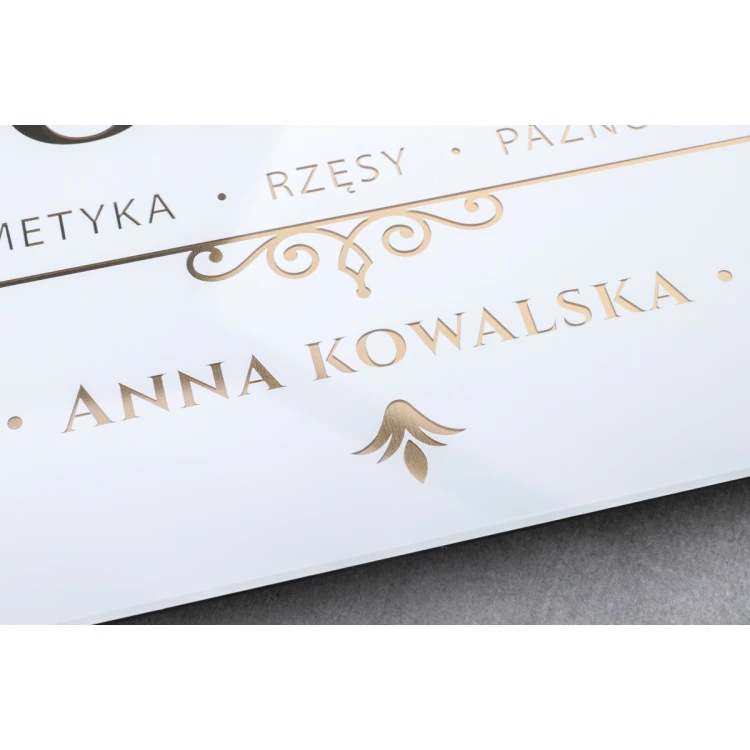 Advertising Sign - White Board with Gold Letters - Size 297x210mm (A4) - SZUV035