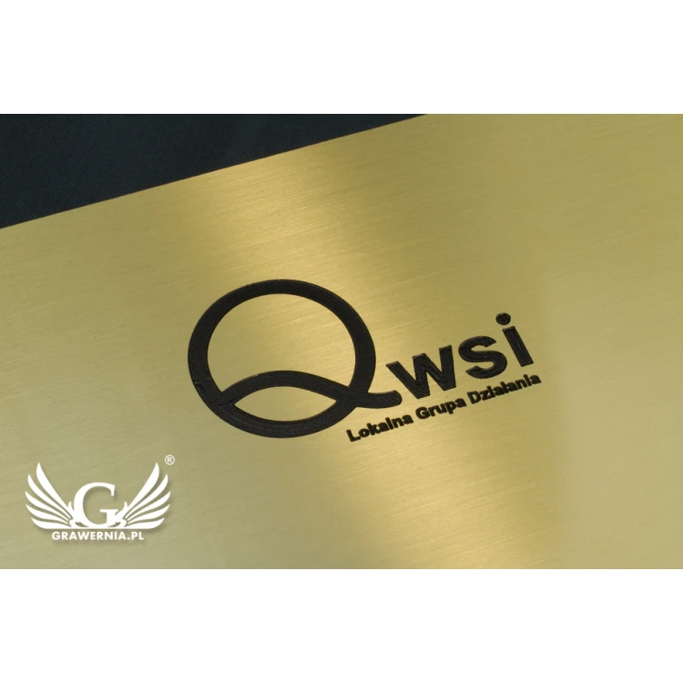Company plaque - brushed and lacquered brass - blackened engraving - size 297x210 (A4)