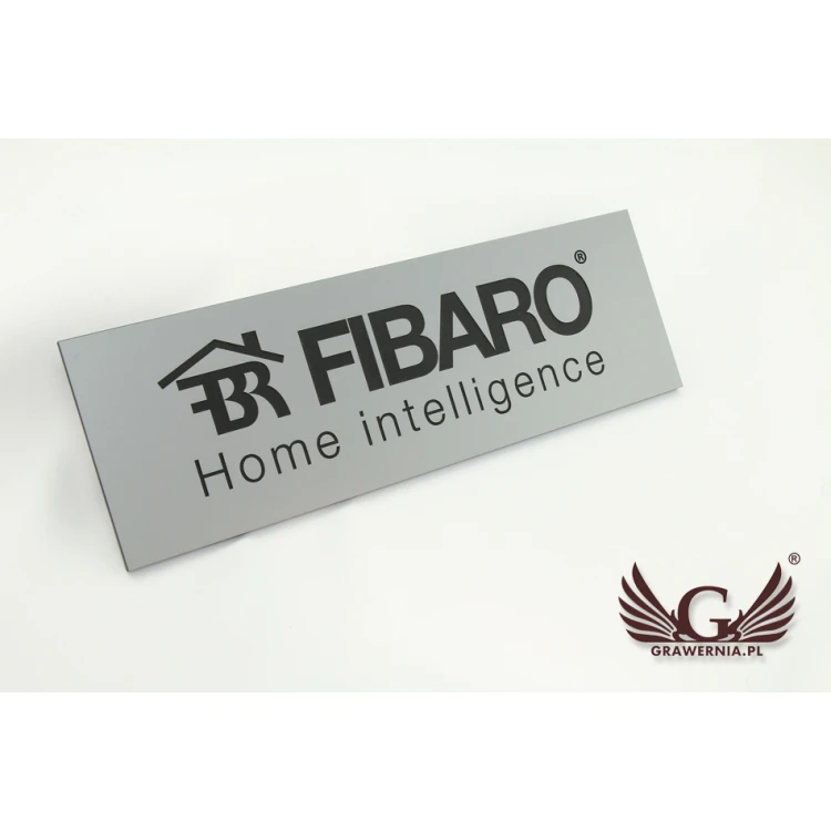 Company Sign - Silver Engraving Laminate Matte Exterior - SZ080 - Size 275x90mm