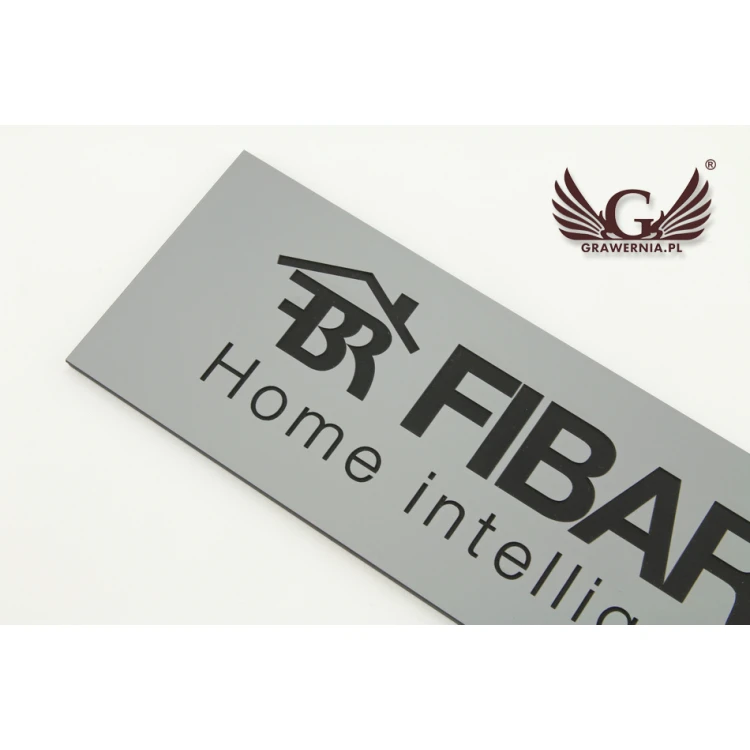 Company Sign - Silver Engraving Laminate Matte Exterior - SZ080 - Size 275x90mm