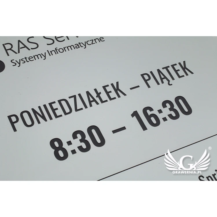 Company Sign - Silver Engraving Laminate Matte Exterior - SZ094 - Size 315x254mm