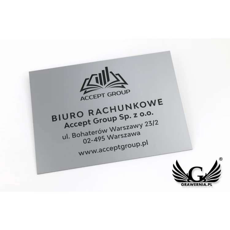 Engraved Company Plaque - Matte Silver Exterior - SZ126 - Size 297x210mm (A4)