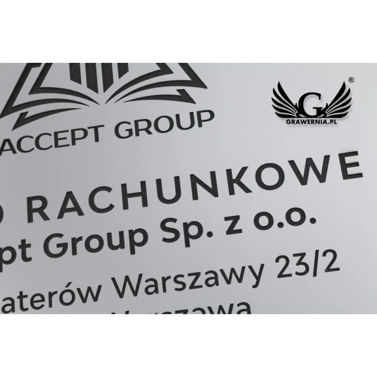 Engraved Company Plaque - Matte Silver Exterior - SZ126 - Size 297x210mm (A4)