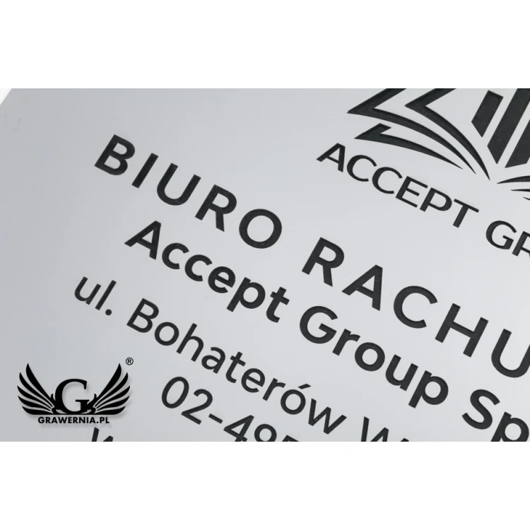 Engraved Company Plaque - Matte Silver Exterior - SZ126 - Size 297x210mm (A4)