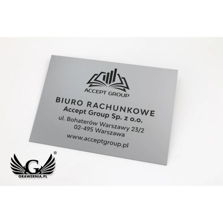 Engraved Company Plaque - Matte Silver Exterior - SZ126 - Size 297x210mm (A4)