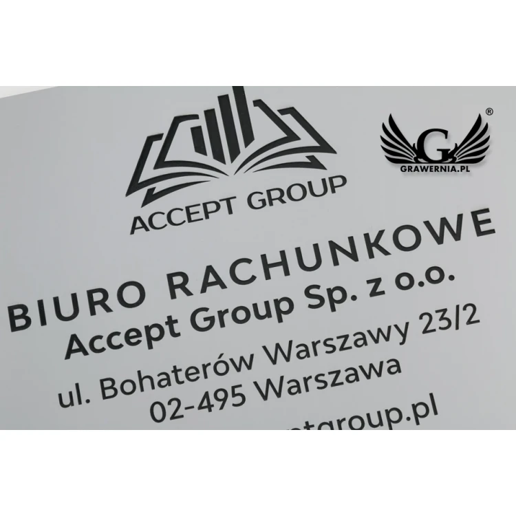 Engraved Company Plaque - Matte Silver Exterior - SZ126 - Size 297x210mm (A4)