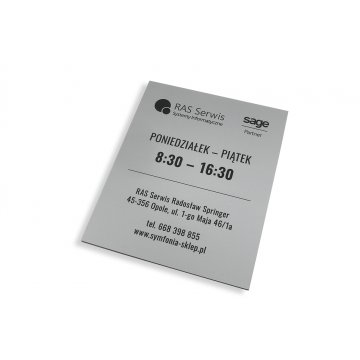 Company Sign - Silver Engraving Laminate Matte Exterior - SZ094 - Size 315x254mm