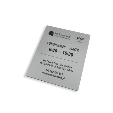 Company Sign - Silver Engraving Laminate Matte Exterior - SZ094 - Size 315x254mm