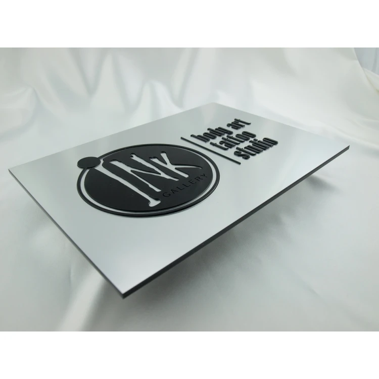 COMPANY SIGN with EMBOSSED LOGO - silver - SZ062 - dimensions 297x210mm (A4)