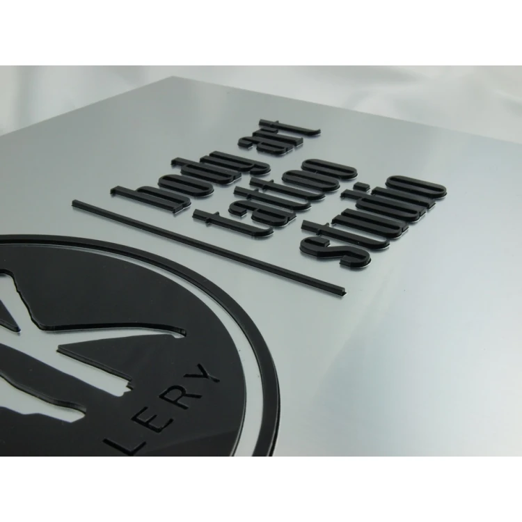 COMPANY SIGN with EMBOSSED LOGO - silver - SZ062 - dimensions 297x210mm (A4)