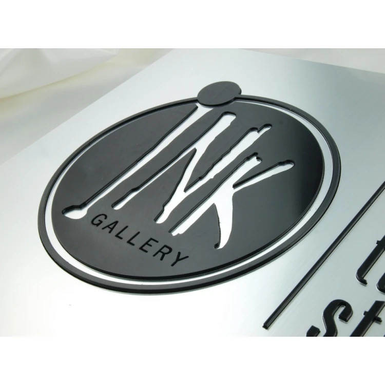 COMPANY SIGN with EMBOSSED LOGO - silver - SZ062 - dimensions 297x210mm (A4)