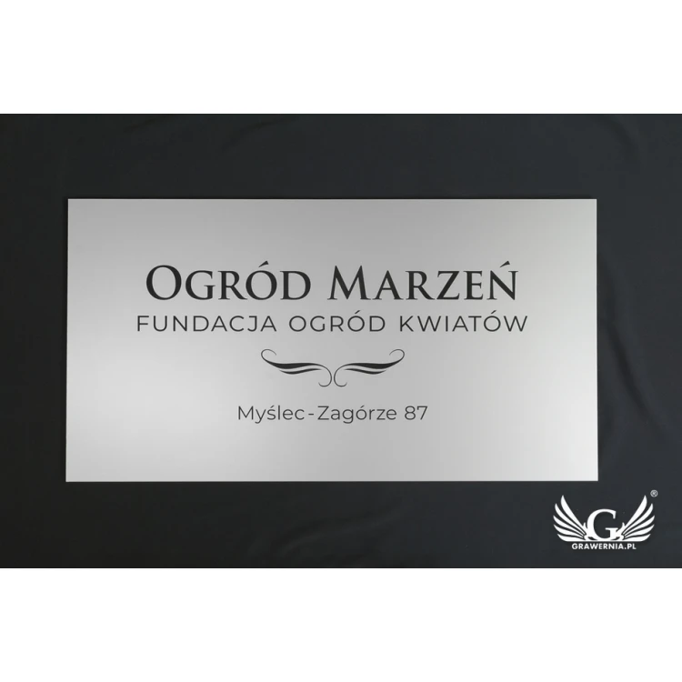 Company Sign - Silver Matte Engraving Laminate - Size 800x440mm - SZ115