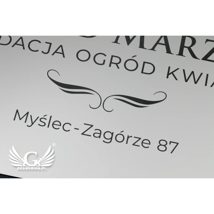 Company Sign - Silver Matte Engraving Laminate - Size 800x440mm - SZ115