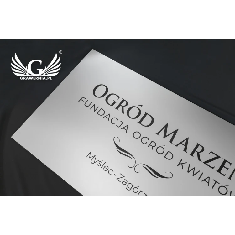 Company Sign - Silver Matte Engraving Laminate - Size 800x440mm - SZ115