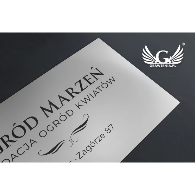 Company Sign - Silver Matte Engraving Laminate - Size 800x440mm - SZ115