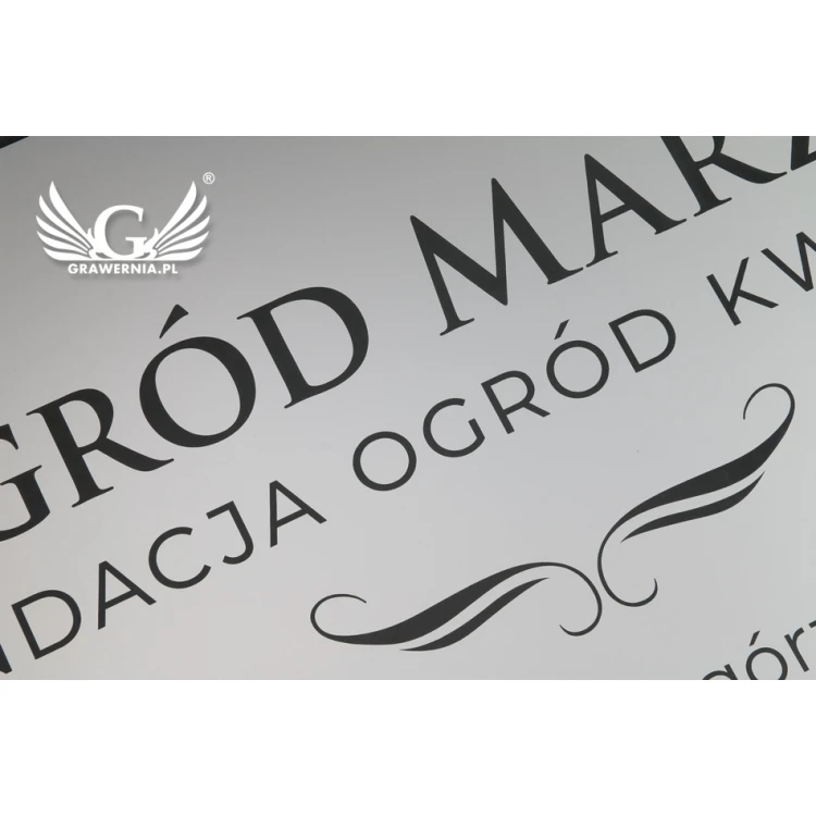 Company Sign - Silver Matte Engraving Laminate - Size 800x440mm - SZ115