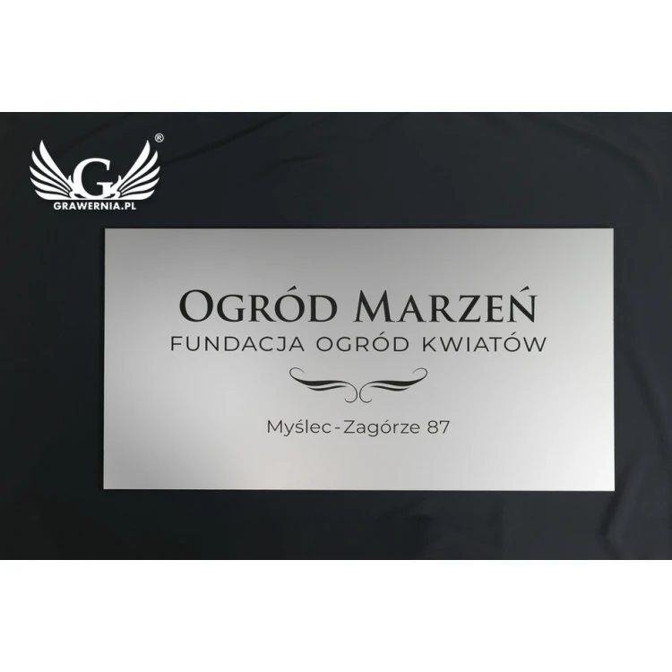 Company Sign - Silver Matte Engraving Laminate - Size 800x440mm - SZ115