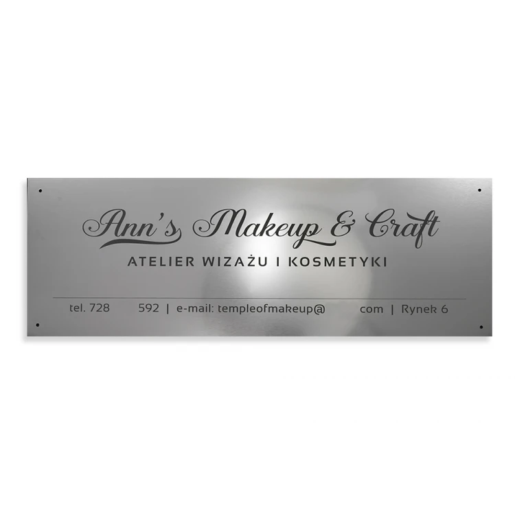 Company Sign - Silver External Engraving Laminate 3mm thick - Dimensions 800x280mm - SZ122