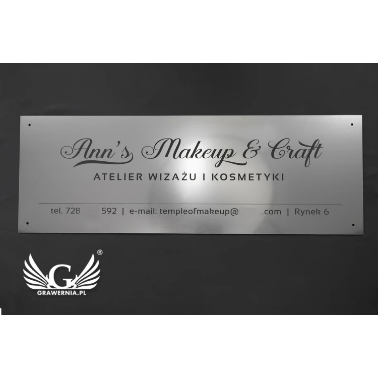 Company Sign - Silver External Engraving Laminate 3mm thick - Dimensions 800x280mm - SZ122