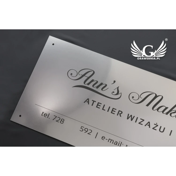Company Sign - Silver External Engraving Laminate 3mm thick - Dimensions 800x280mm - SZ122