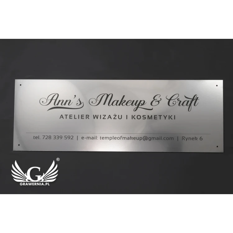 Company Sign - Silver External Engraving Laminate 3mm thick - Dimensions 800x280mm - SZ122