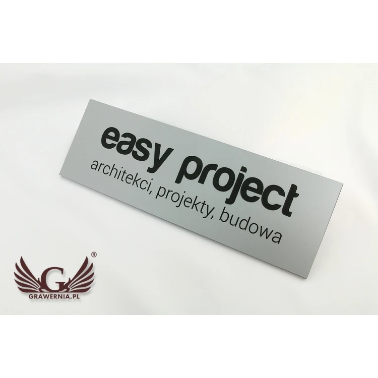Company Sign - Silver Engraving Laminate Matte Exterior - SZ080 - Size 275x90mm