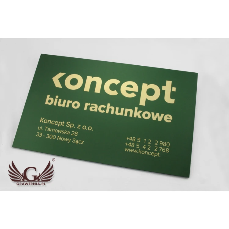 Company Signboard - size 420x261mm - engraving laminate - UV print - SZUV014