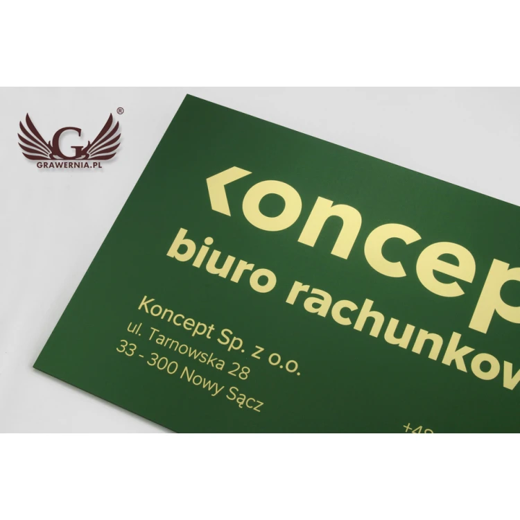 Company Signboard - size 420x261mm - engraving laminate - UV print - SZUV014