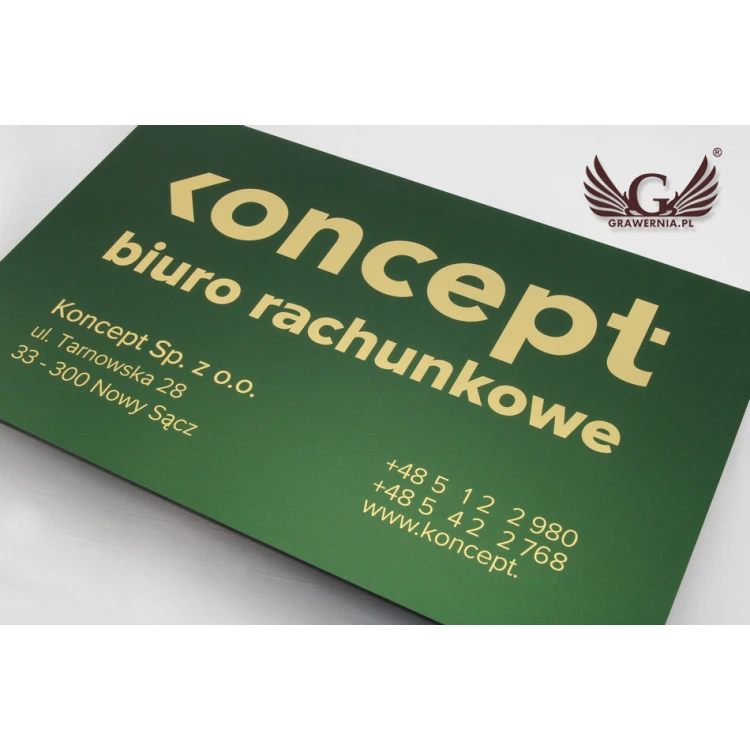 Company Signboard - size 420x261mm - engraving laminate - UV print - SZUV014