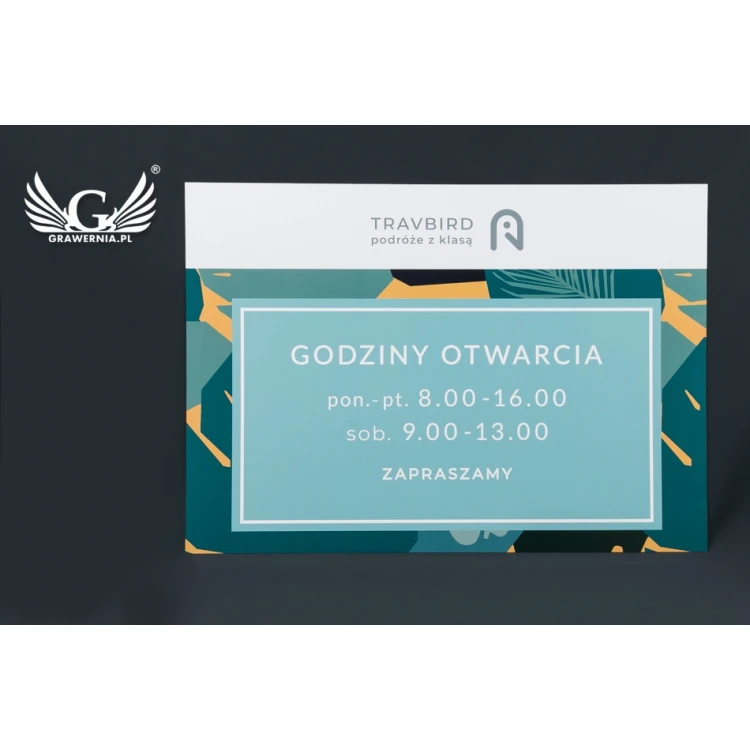 Company Signboard - size 420x300mm - white PVC material - SZ118