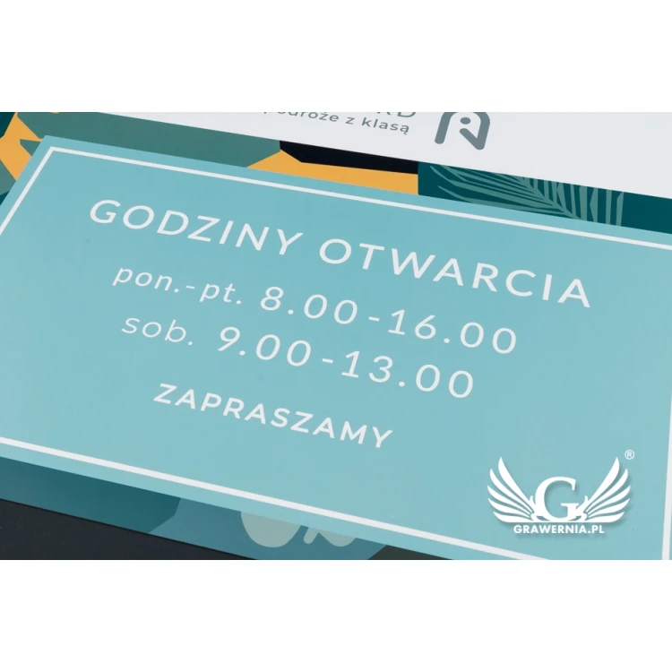 Company Signboard - size 420x300mm - white PVC material - SZ118