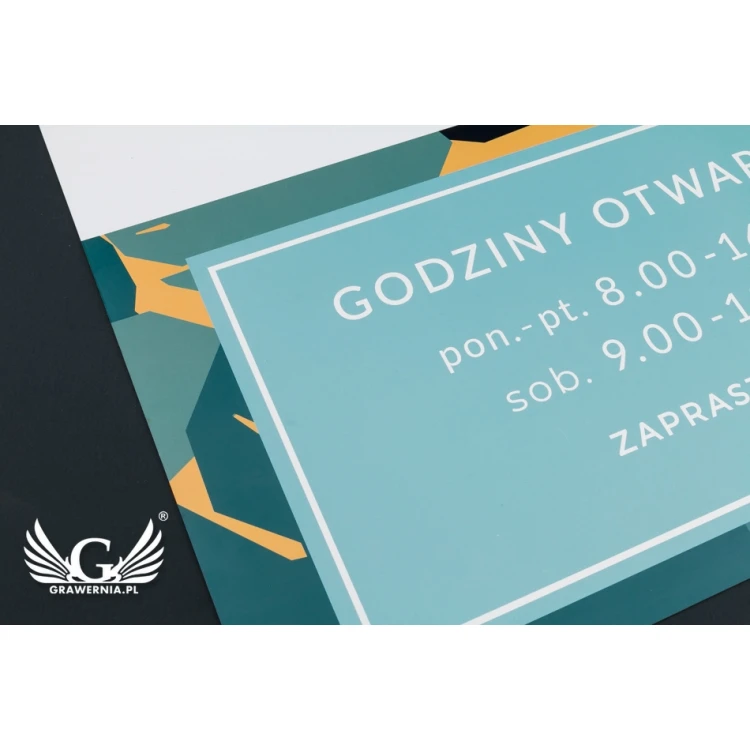 Company Signboard - size 420x300mm - white PVC material - SZ118