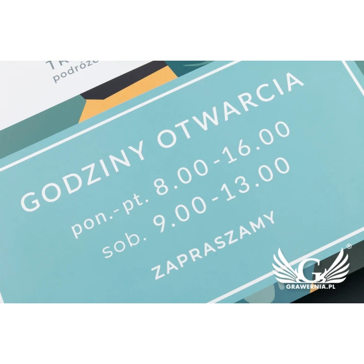 Company Signboard - size 420x300mm - white PVC material - SZ118