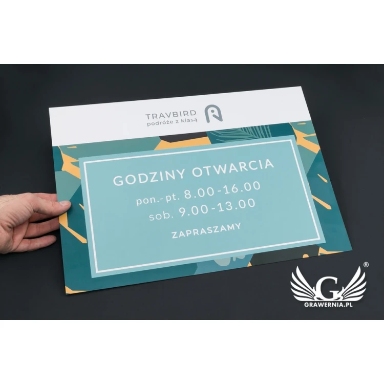 Company Signboard - size 420x300mm - white PVC material - SZ118