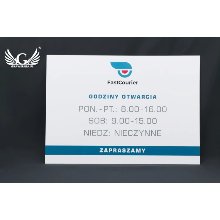 Company Signboard - size 420x300mm - white PVC material - SZ119