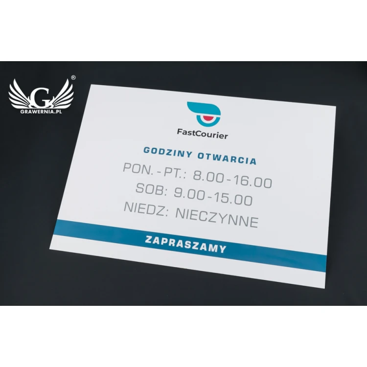 Company Signboard - size 420x300mm - white PVC material - SZ119