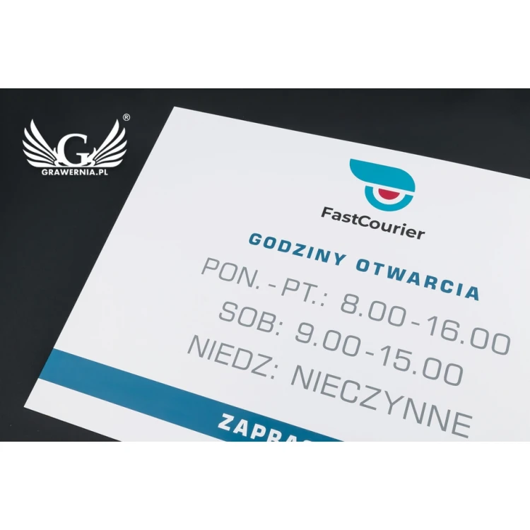 Company Signboard - size 420x300mm - white PVC material - SZ119