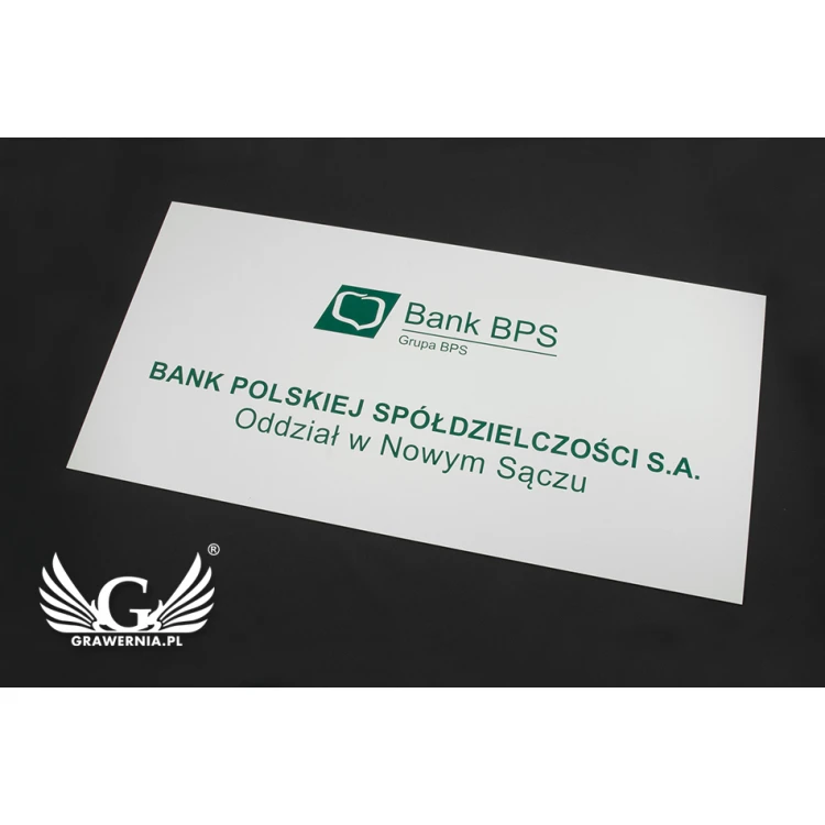 Company Signboard - size 600x300mm - white engraving laminate - SZ113
