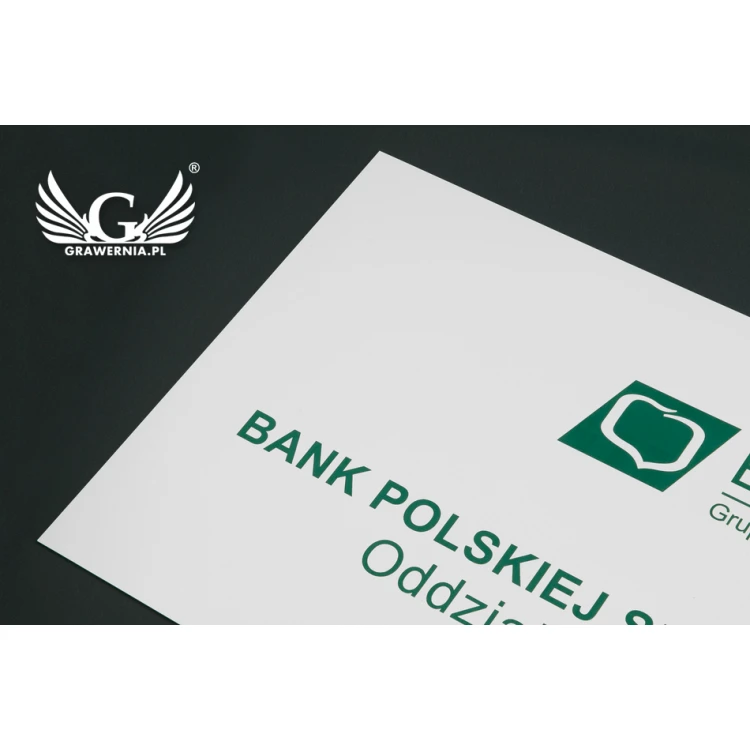 Company Signboard - size 600x300mm - white engraving laminate - SZ113